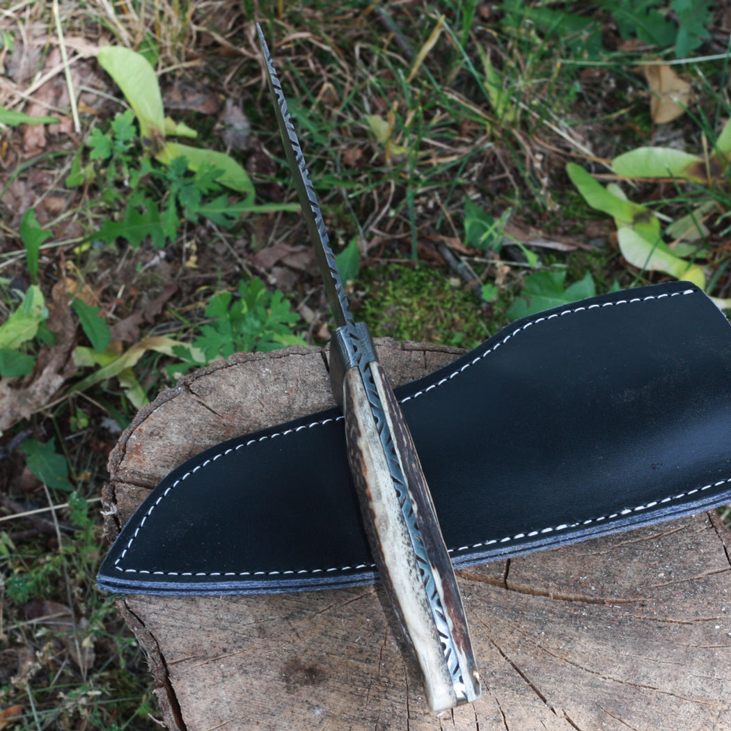 CELESTE Handmade Hunting Knife (with Leather Sheath)