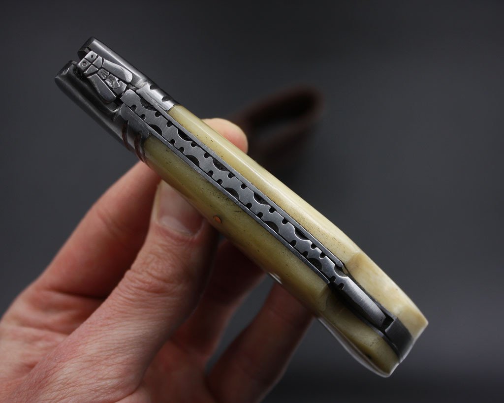 BLANCHE Handmade Folding Knife (with Leather Sheath)